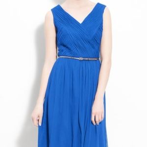 Donna Morgan Silk Chiffon Belted Dress - Size 4